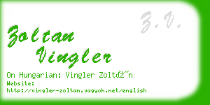 zoltan vingler business card